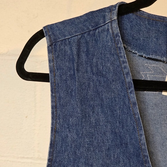 Vintage Sunbelt Sportswear Denim Vest Womens Medium Blue Southwestern Applique - Picture 2 of 9
